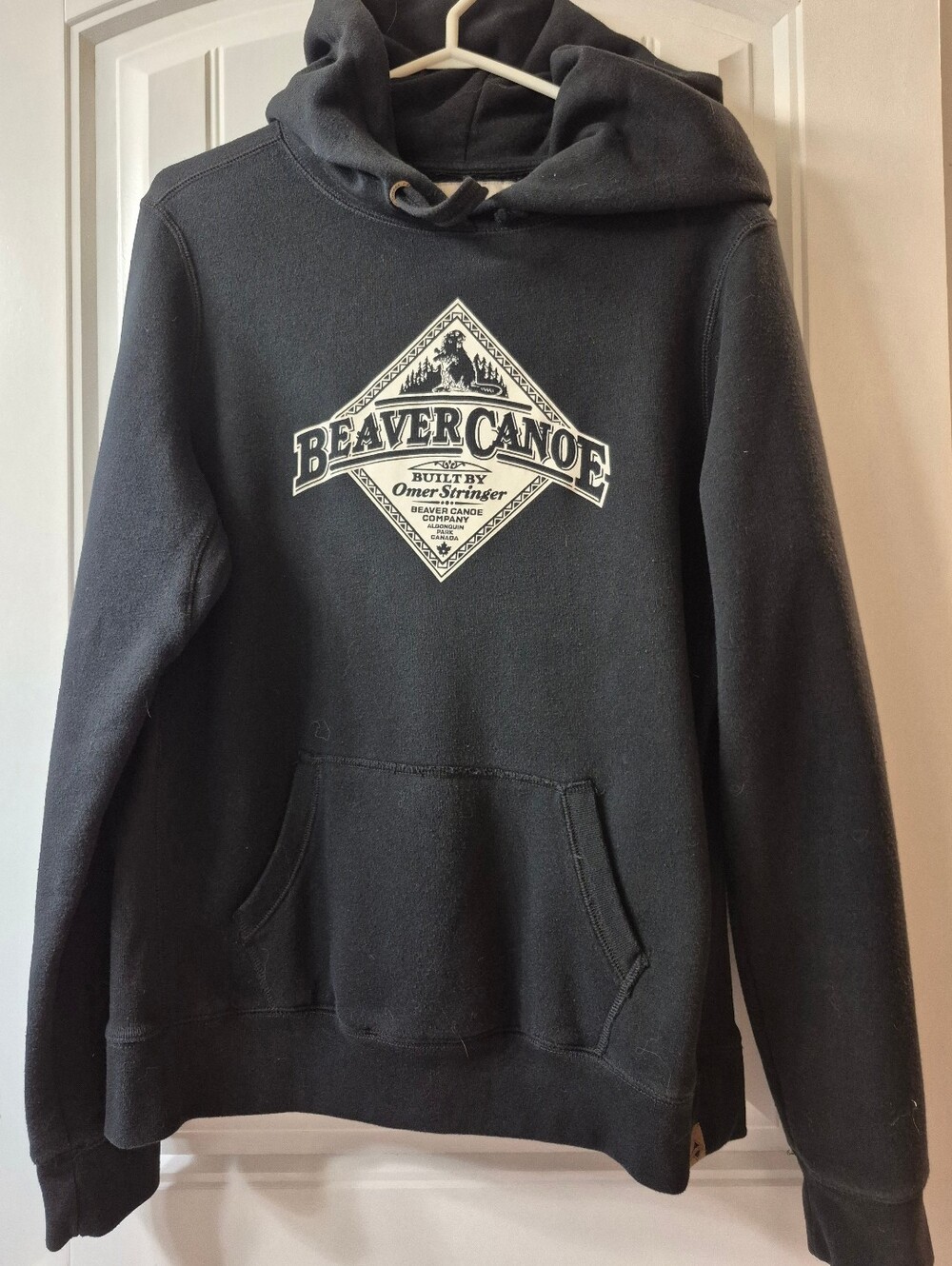 Adult Vintage Beaver Canoe Hoodie Sweatshirt Size XL